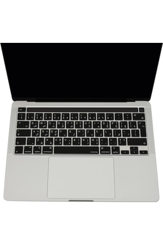 Arapça Klavye Apple Uyumlu MacBook Pro Kılıf M1-m2, 13inç Touchbarlı A2338 A2289 A2251 A2141 Uk Enter İle Siyah
