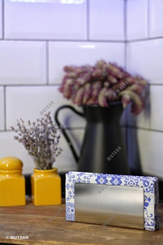 Paslanmaz Çelik Dikdörtgen Peçetelik - Çok Amaçlı/masaüstü Dekoratif Peçetelik - 13 X 7 Cm Çok Renkli