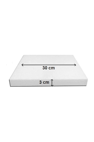 Strafor Kare Pasta Altlığı Taban 30x30x3 Cm beyaz Strafor Kare Pasta Altlığı Taban 30x30x3 Cm beyaz