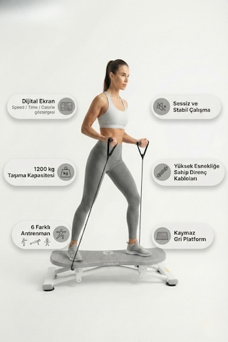 Slider Evde Kaykay Spor Aleti Dijital Ekranlı Kaydırmalı Fitness Board, 6 Fonksiyonlu