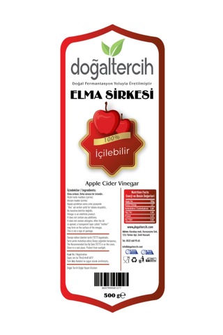 Doğaltercih İçilebilir Doğal Fermantasyon Elma Sirkesi 500 Ml