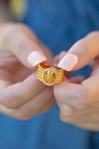 Çgk Kuyumculuk Tuğralı Hasır Altın Yüzük Gold