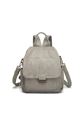 Yıkama Deri Sırt Askılı Kadın Çantası 21-k Barcelona 1908 Açık Gri