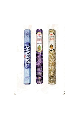 Tütsü Hem 3'Lü Set Vanilya,Lavanta,Yasemin Aromalı Çubuk Tütsü 3