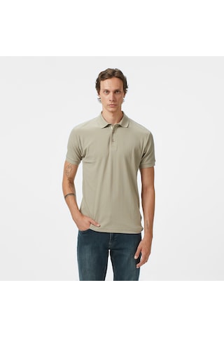 Nautica Erkek Bej Regular Fit Polo Yaka T-shirt Düz K55303t Bej