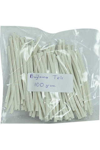 Lokman Avm Bağlama Teli Tel Klips Pvc Kaplamalı Beyaz Takribi 100 Adetli 1 Paket 100 G