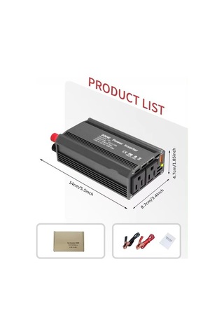 Besthome1 300w Araç İnvertörü - 12v'den 110v'a Hızlı Şarj, Pd65w Qc3.0 Usb Çıkışlı, Siyah Renk, Us Fişli Performanslı