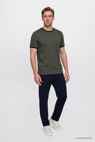 AC&Co / Altınyıldız Classics Erkek Lacı Pamuklu Standart Fit Normal Kesim Beli Lastikli Diagonal Desenli Örme Pantolon Lacı