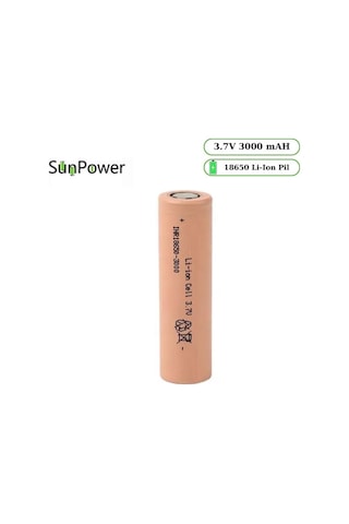 Sunpower Li-ion 18650 3.7v 3000 Mah Şarjlı Pil