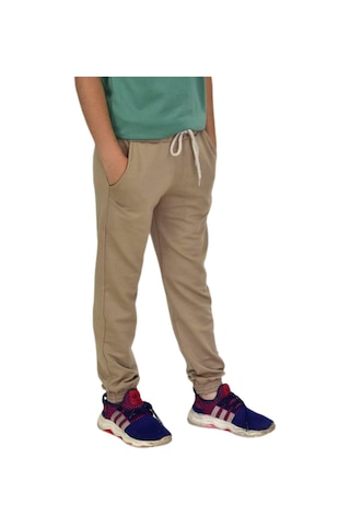 Bej Rengi Bel Paça Lastikli Kız Erkek Çocuk Eşofman Altı Bgl-st04723 Bej