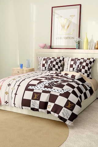 Marka Nevresim Takımı Çift Kişilik Pamuklu Saten Kumaş 6 Parça 3d Dijital Baskı Duvet Cover Set Model No:79 Renkli