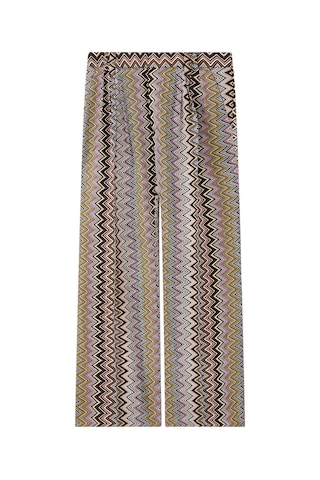 Missoni Zigzag Desenli Geniş Paça Pantolon Kahverengi
