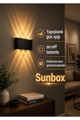 Pilli Yapışkanlı Günışığı Led Duvar Aplik Kablosuz Modern Aydınlatma 3000k Siyah Siyah Pilli Yapışkanlı Günışığı Led Duvar Aplik Kablosuz Modern Aydınlatma 3000k Siyah Siyah
