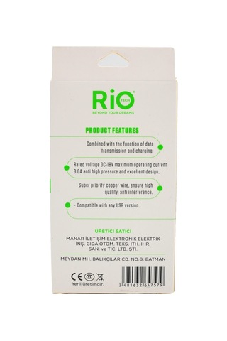 Rio Tech Type-c 3.0a 100cm Hızlı Şarj Ve Data Kablosu