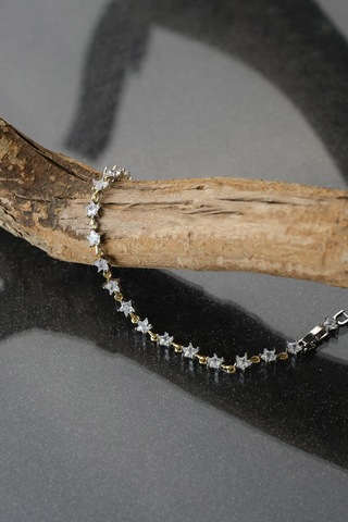 Çildan Womens Gold Özel Tasarım Zincir Ve Yıldız Detaylı Kelepçe Altın - Gümüş - Rose