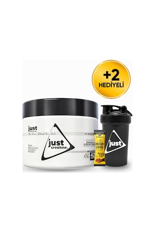 Just Nutrition Creatine Monohydrate Kreatin 126 Gr 42 Servis + Shaker + Protein Kahve Aromasız