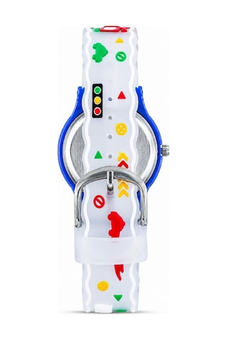 3d Kabartmalı Araba Desenli Erkek Çocuk Saati Mavi St-304447 Beyaz