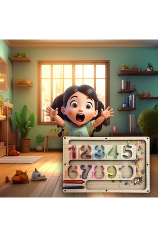 Tineke Manyetik Eğitici Renkli Sayma Ve Eşleştirme Labirenti Eğitim Oyuncağı - Ahşap Montessori Oyunu Sayı