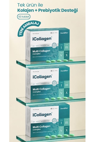 Doctamin İcollagen Kolajen Ve Prebiyotik Tablet 1500 Mg 60 Tablet 3 Adet