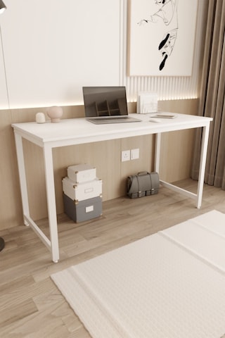 Çalışma Masası Bilgisayar Ofis Masası 60 X 140 Cm Beyaz - Beyaz