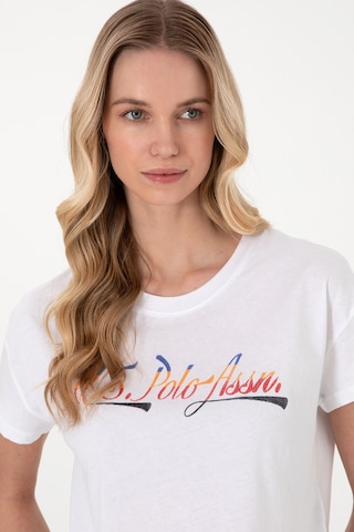 U.S. Polo Assn. Kadın Beyaz Bisiklet Yaka Tişört 50299735-VR013