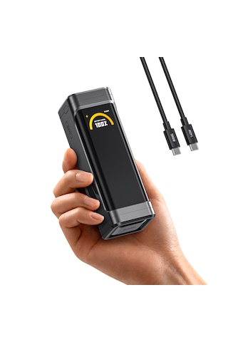 Aohi The Black Warrior 10.000 Mah 65w Pd3.0 Powerbank, Akıllı Dijital Göstergeli Taşınabilir Hızlı Şarj Cihazı, Siyah