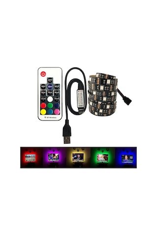 Triline Tv Arkası Silikonlu Kumandalı Rgb Led Şerit 16 Renk