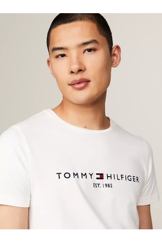 Tommy Hilfiger Erkek Core Tommy Logolu T-shirt -beyaz Beyaz