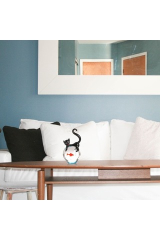 Xianwen Geeroyoo "el Yapımı Cam Heykel: Meraklı Kedi Ve Renkli