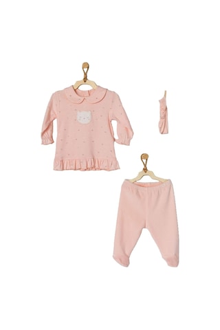 Dear_Enika Andywawa Sweet Home Kız Bebek Alt Üst Pembe Takım Ac22124
