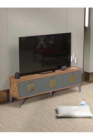 Tv Sehpası Ünitesi 2'li Orta Sehpa 3'lü Zigon Sehpa Set Üç Ürün Traverten Çok Renkli