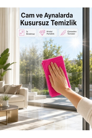 Mey İthalat 40x40 Cm Premium Mikrofiber Temizlik Bezi Hızlı Kuruyan Ve Leke Bırakmayan Bez