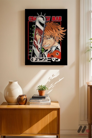Chainsaw Man Denji Anime Poster, Çerçevesiz Yüksek Kalite Duvar Afişi - Anime Severlere Özel Hediye
