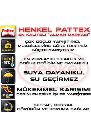 Pattex Henkel Power Epoxy Mix Şeffaf Yapıştırıcı 27G