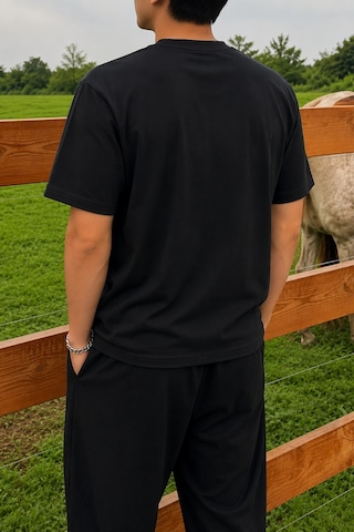 Tarz Cool Erkek Regular Fit Bisiklet Yaka Basic Tişört 2 İplik Şardonsuz %100 Pamuk Günlük Rahat T-shirt Siyah