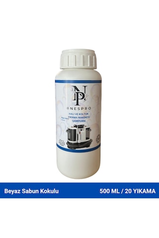 Nespro Halı Ve Koltuk Yıkama Makinesi Şampuanı/deterjanı - Beyaz Sabun Kokulu Köpüksüz 500ml Tekli Nespro Halı Ve Koltuk Yıkama Makinesi Şampuanı/deterjanı - Beyaz Sabun Kokulu Köpüksüz 500ml Tekli