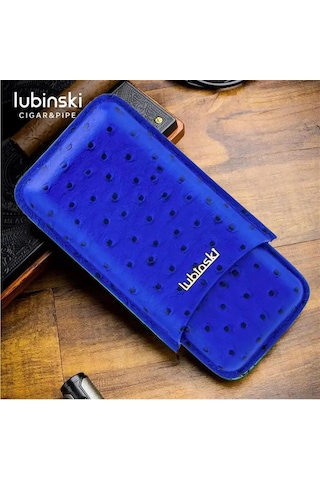 Lubinski Deri Puro Kılıfı Croco Mavi 3lü 60ring
