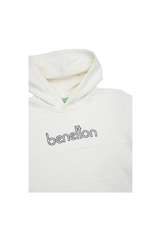 United Colors Of Benetton Benetton Beyaz Erkek Çocuk Baskılı Sweatshirt Bnt-b21627 Ekru