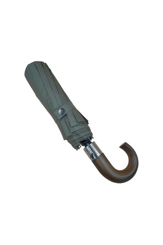 Ahşap Baston Saplı , Fermuarlı Kılıflı Tam Otomatik Şemsiye -bej Genel