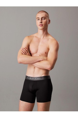 Calvin Klein Erkek Rahat Esnek Kumaş Beli Logolu Elastik Bantlı 3'lü Siyah Boxer Lv00nb4124-ub1-7910 Black/black/black