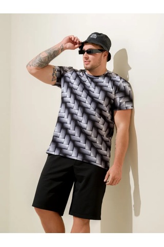 Natıvıa Baskılı Pamuklu Tişört 430229798 Siyah