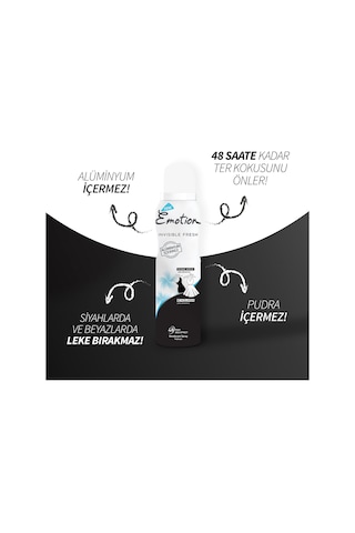 Emotion Invisible Fresh Kadın Sprey Deodorant 4 x 150 ML
