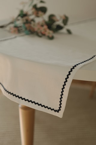 Yakacihome Ziggy Duck Keten Yıkanabilir Leke Tutmaz Lacivert Su Taşı Biyeli Runner 40x140 Cm Kahverengi