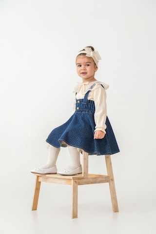 Cantoy Vintage Stil Dantel Detaylı Kız Çocuk Jile Seti 3'lü Kombin Bej
