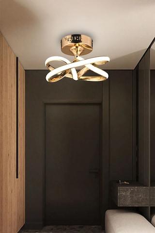 Vino Riserva Model Gold Kaplama Metal Salon Mutfak Oturma Yatak Odası Modern Led Plafonyer Avize Gold Sarı