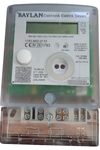 Baylan Monofaze Dij.elektrik Sayacı Haberleşmeli Baylan Monofaze Dij.elektrik Sayacı Haberleşmeli