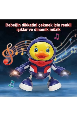 Dans Eden Astronot Ördek Işıklı Müzikli Hareketli Eğitici Bebek Ve Çocuk Oyuncağı Hayvanlar