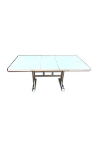 Masa Ayak Japon Model Metal Nikelaj 80*130 Dikdörtgen Kelebek Yan Açılır Temper Cam El Yapım