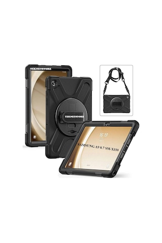 Samsung Galaxy Uyumlu Tab A9 8.7 Inç Tablet Kılıfı Defender Askılı Tank Silikon Yüksek Koruma Sm-x110 Kılıf