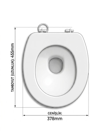 Oval Klozet Kapağı Plastik Alttan Sıkmalı Standart Model Beyaz